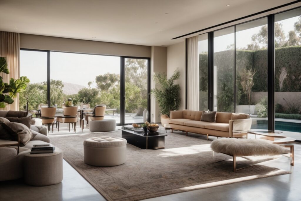 Beverly Hills home interior with heat blocking window films installed