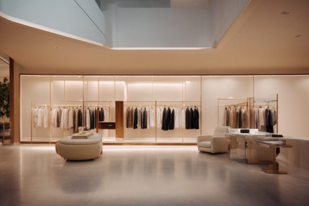 Beverly Hills boutique interior with opaque windows for privacy