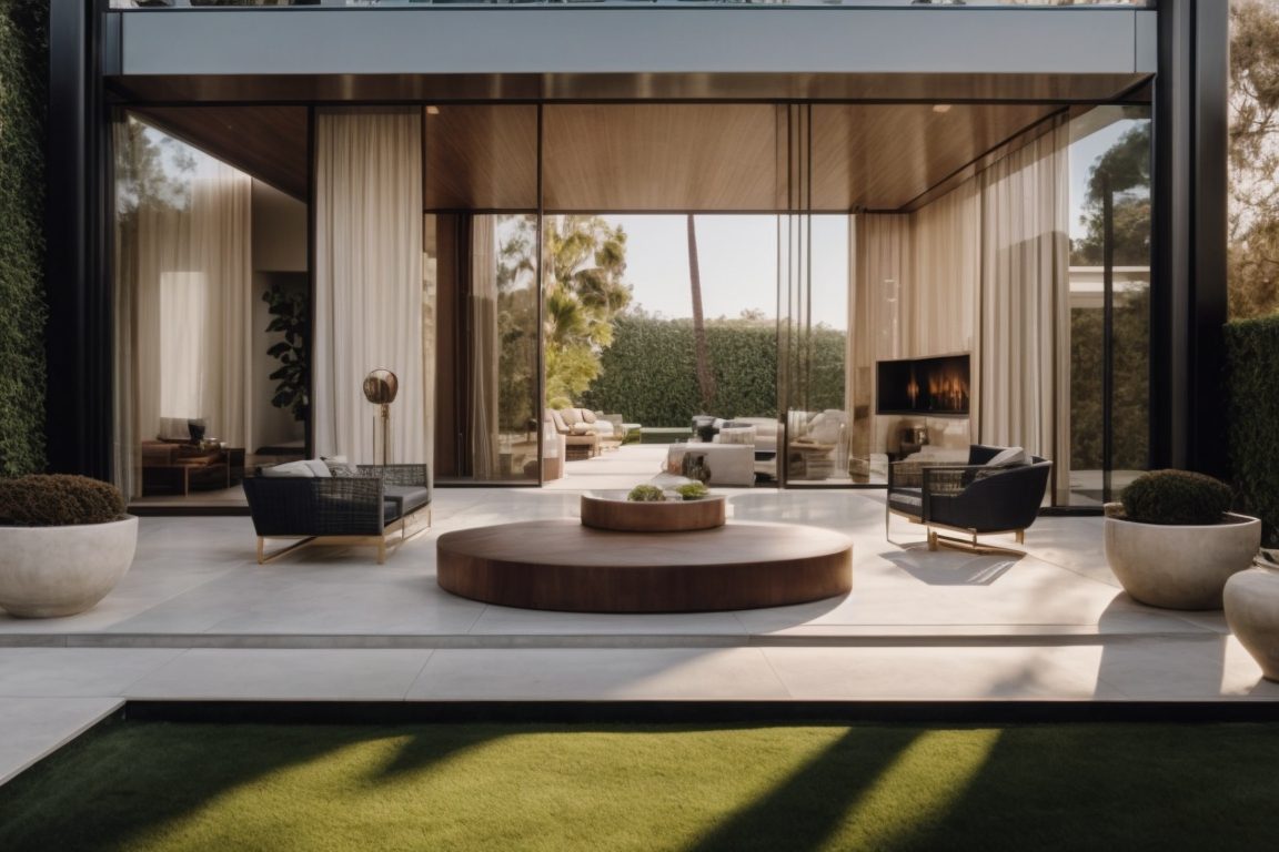 Luxury Beverly Hills home with opaque privacy window film