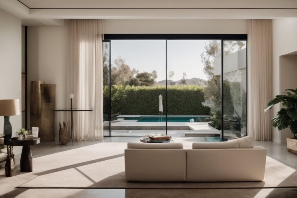 elegant Beverly Hills home with opaque window films