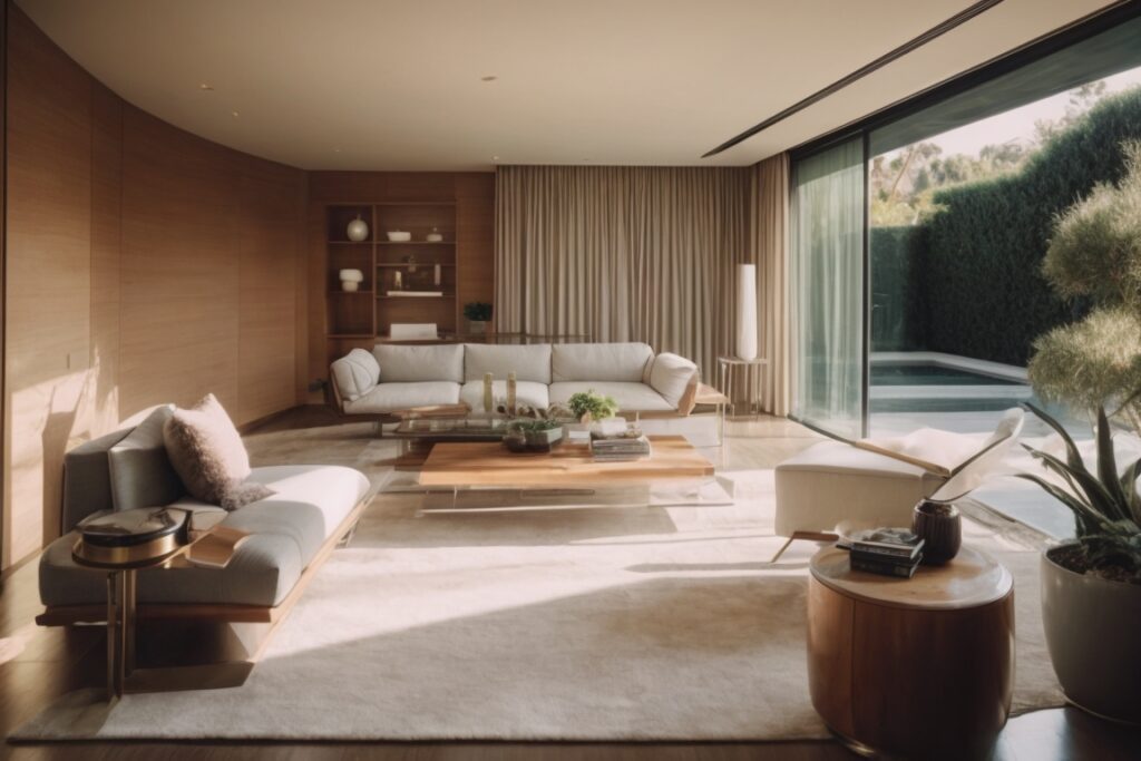 Beverly Hills home interior with frosted solar window film